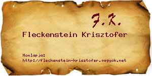 Fleckenstein Krisztofer névjegykártya